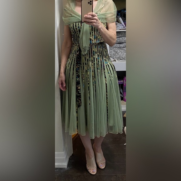 JS Collections Ribbon and tulle tea dress - Picture 1 of 3